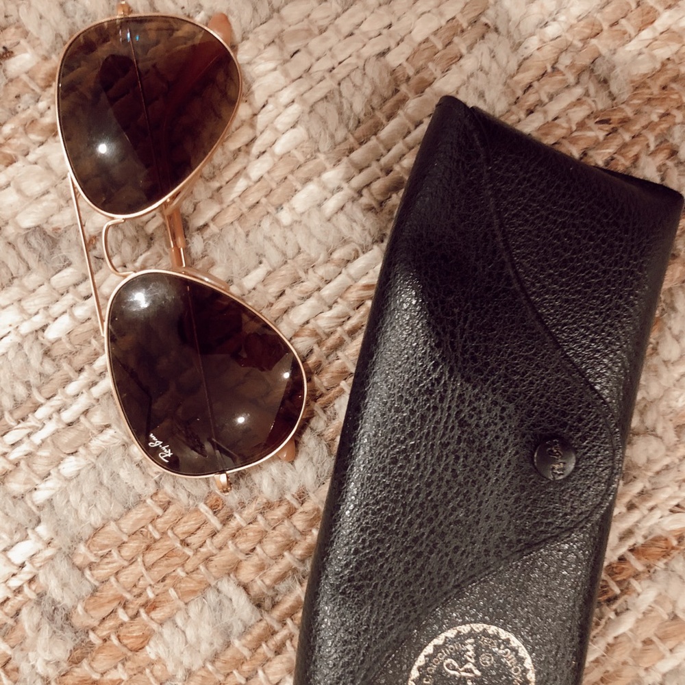Matte rose gold ray bands
